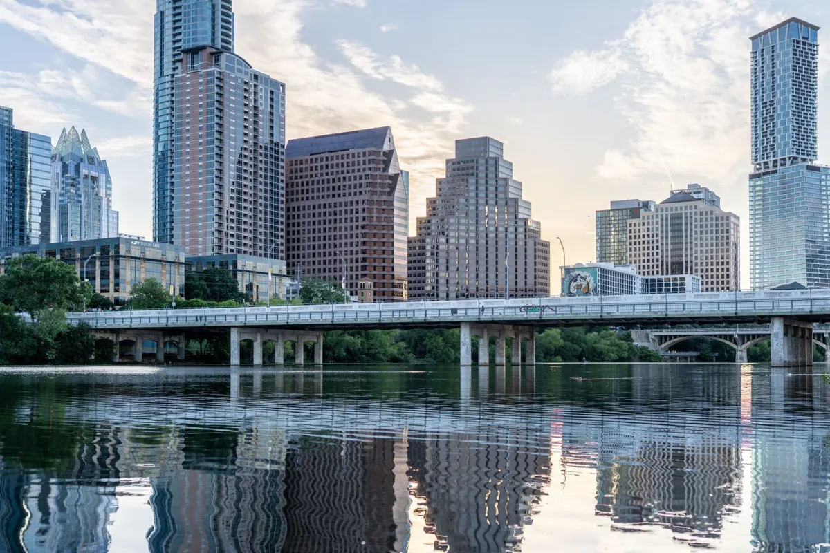 Austin skyline reflected in Lady Bird Lake